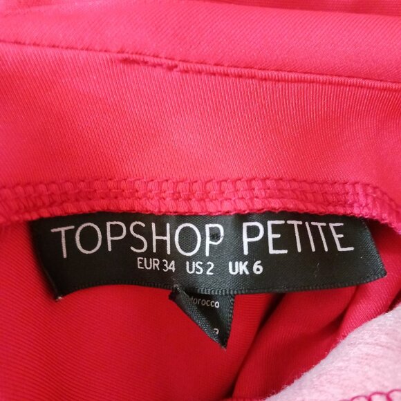 Topshop Womens Peplum Scuba Material Pencil Dress Size 2 Cocktail Bodycon Office - Picture 6 of 7